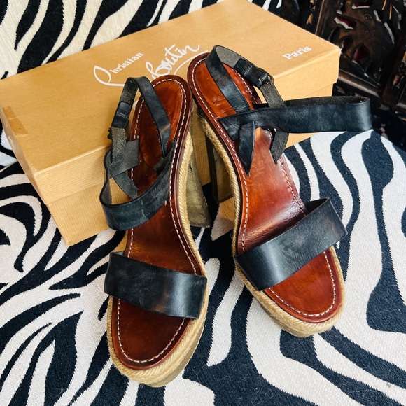 Christian Louboutin Shoes - Christian Louboutin Black Espadrille Sandals